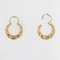 French 18 Karat Rose Gold Chiseled Creole Earrings, 1950s 3