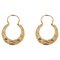 French 18 Karat Rose Gold Chiseled Creole Earrings, 1950s 1
