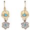 Antique Turquoise and Pearl 18 Karat Yellow Gold Dangle Earrings, Image 1