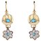 Boucles d'Oreilles Antiques Turquoise et Perle en Or Jaune 18 Carats 1