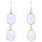 New Moonstone 18 Karat Yellow Gold Dangle Earrings 1