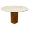 Mid-Century Travertine Table with Removable Leather Piece on the Feet, 1970s 1