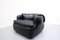 Italienisches Sofa Set aus schwarzem Leder von Alberto Rosselli für Saporiti 6