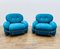 Italian Blue and Yellow Armchairs in the Style of Sesann, 1960s, Image 2