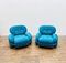 Italian Blue and Yellow Armchairs in the Style of Sesann, 1960s 5