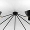 Lámpara de techo Spider de 7 brazos fijos en negro de Serge Mouille, Imagen 5