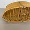 Mid-Century French Bauhaus Rattan Magazine Holder in the Style of Aubock, 1970s 19