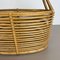 Mid-Century French Bauhaus Rattan Magazine Holder in the Style of Aubock, 1970s 10