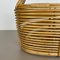 Mid-Century French Bauhaus Rattan Magazine Holder in the Style of Aubock, 1970s 7