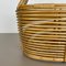 Mid-Century French Bauhaus Rattan Magazine Holder in the Style of Aubock, 1970s, Image 7