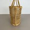 Mid-Century French Bauhaus Rattan Magazine Holder in the Style of Aubock, 1970s 6