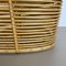 Mid-Century French Bauhaus Rattan Magazine Holder in the Style of Aubock, 1970s 9