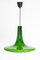 Lámpara colgante alemana de vidrio opalino verde de Peill & Putzler, años 70, Imagen 2