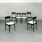 Mid-Century Modern Italian Solid Beech and White Fabric Chairs by Baggio, 1970s, Set of 6, Image 2