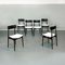 Moderne italienische Mid-Century Stühle aus massiver Buche & weißem Stoff von Baggio, 1970er, 6er Set 2