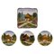 Vintage Decorative Ceramic Plates of a Chalet in Nature, Set of 4 1