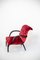 Amerikanische Armlehnstühle aus rotem Samt und Holz von Gilbert Rohde, 2er Set 9