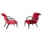 Fauteuils en Velours Rouge et Bois par Gilbert Rohde, Etats-Unis, Set de 2 1