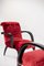 Amerikanische Armlehnstühle aus rotem Samt und Holz von Gilbert Rohde, 2er Set 14