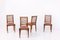 Louis XVI Wood and White and Red Silk Chairs, Set of 4 2