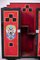 Italian Futurist Red Wood and Applications Cabinet 9