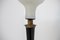 Large Italian Opal Glass and Wood and Brass Table Lamp 14