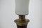 Large Italian Opal Glass and Wood and Brass Table Lamp 7