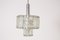 Lámpara colgante italiana Mid-Century de níquel y vidrio, años 60, Imagen 2