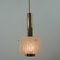 Mid-Century Ice Glass & Brass Pendant by JT Kalmar 9