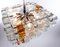 Italian Interlocking Chandelier in Amber & Clear Murano Glass and Chrome from Poliarte, 1960s 10