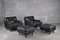 Armchairs with Square Footrest by Marco Zanuso for Arflex, 1960s, Set of 4 1