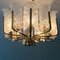 Scandinavian Brass Chandelier with 10 Glass Leaves by Carl Fagerlund for Orrefors, Sweden, 1960s, Image 9