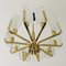Scandinavian Brass Chandelier with 10 Glass Leaves by Carl Fagerlund for Orrefors, Sweden, 1960s, Image 4