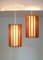 Tema Pendant Lamps in Pinewood and Linen by Ib Fabiansen for Fog & Morup, Denmark, Set of 2 2