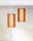 Tema Pendant Lamps in Pinewood and Linen by Ib Fabiansen for Fog & Morup, Denmark, Set of 2 9