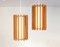 Tema Pendant Lamps in Pinewood and Linen by Ib Fabiansen for Fog & Morup, Denmark, Set of 2 1