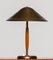 Brass and Stained Teak Table Lamp by Harald Notini for Böhlmarks, 1940s, Image 1