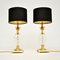 Vintage Brass & Glass Pineapple Table Lamps, Set of 2 1