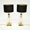 Vintage Brass & Glass Pineapple Table Lamps, Set of 2 2