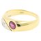 0.40 Carat Natural Ruby and 0.08 Carat Diamond on 18 Karat Gold Two-Stone Ring, Image 1