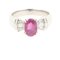 Aig Certified 2.05 Carat Natural Ruby and Diamonds on 18 Karat White Gold Ring, Image 1