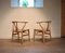 Sedie Ch24 Wishbone vintage in legno di quercia massiccio di Hans J. Wegner per Carl Hansen & Son, anni '50, set di 2, Immagine 5