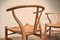 Vintage Solid Oak Ch24 Wishbone Chairs by Hans J. Wegner for Carl Hansen & Son, 1950s, Set of 2 2