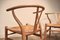 Vintage Solid Oak Ch24 Wishbone Chairs by Hans J. Wegner for Carl Hansen & Son, 1950s, Set of 2, Image 2
