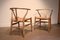 Vintage Solid Oak Ch24 Wishbone Chairs by Hans J. Wegner for Carl Hansen & Son, 1950s, Set of 2 6
