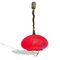 Mid-Century Modern Italian Red Glass Pull Down Hanging Lamp 1