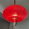 Mid-Century Modern Italian Red Glass Pull Down Hanging Lamp, Image 4