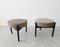 Mid-Century Danish Stool on Three-Desk Wood Frame, Set of 2 2