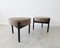 Mid-Century Danish Stool on Three-Desk Wood Frame, Set of 2 1