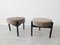 Mid-Century Danish Stool on Three-Desk Wood Frame, Set of 2, Image 9